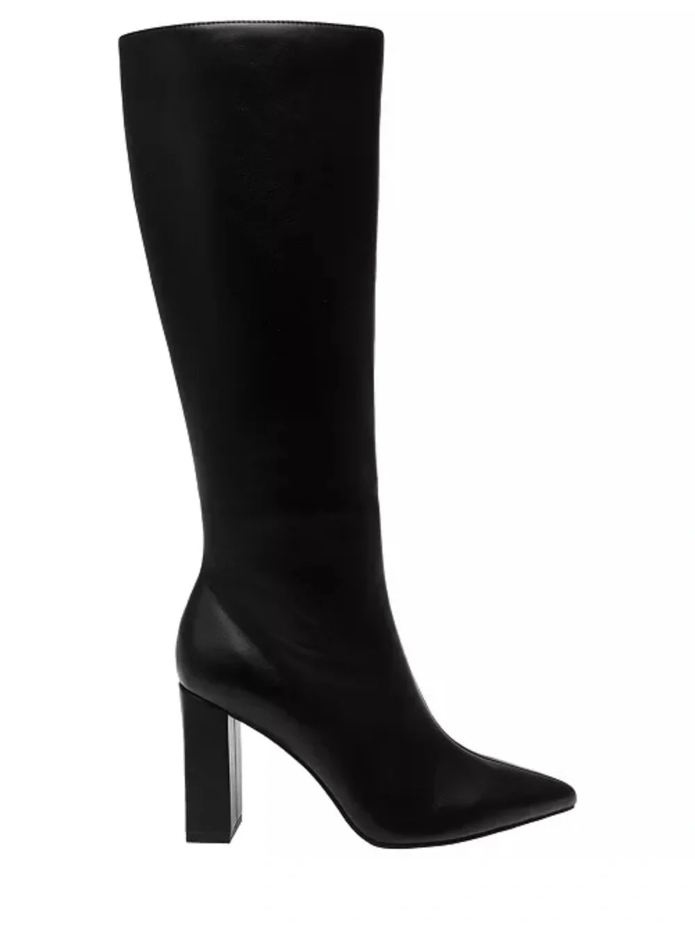 Wild Pair Black Over-the-Knee Pointed Toe Block Heel Boots